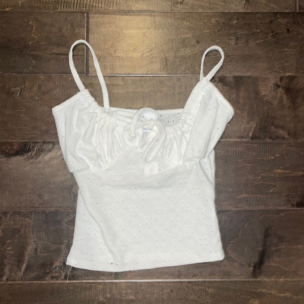 White crochet crop top